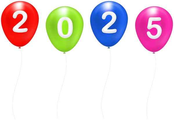 This png image - 2025 Color Balloons Clip Art Image, is available for free download