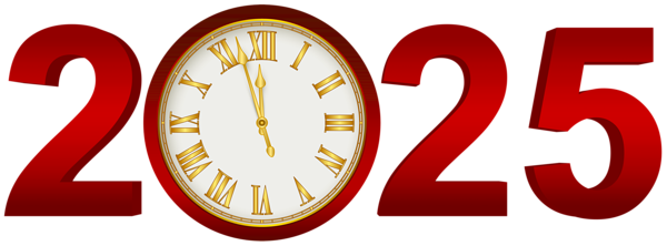 This png image - 2025 Red Clock Transparent Clip Art Image, is available for free download