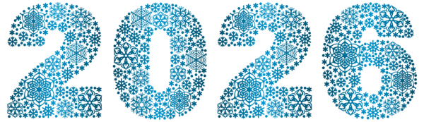 This png image - 2026 Blue Snowflakes Style PNG Clipart Image, is available for free download