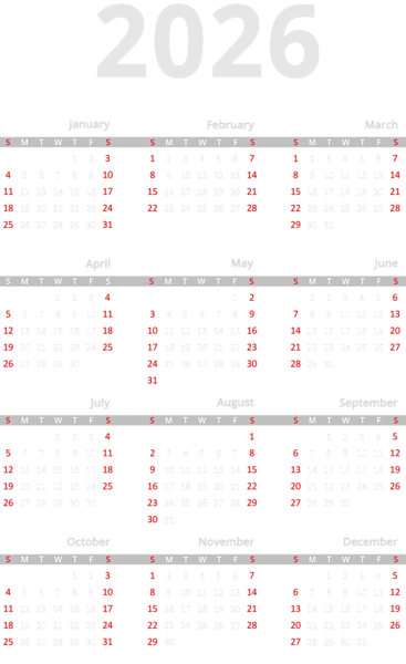 This png image - 2026 Calendar Transparent PNG Clipart, is available for free download