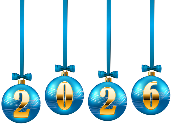 This png image - 2026 Christmas Balls Blue PNG Clipart, is available for free download