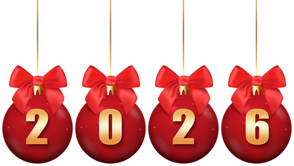 This png image - 2026 Christmas Balls Transparent PNG Clipart, is available for free download