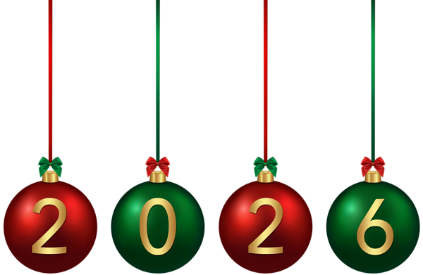 This png image - 2026 Christmas Red Green Balls PNG Image, is available for free download