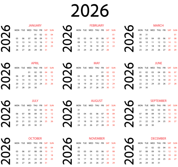 This png image - 2026 EU Calendar Transparent PNG Image, is available for free download