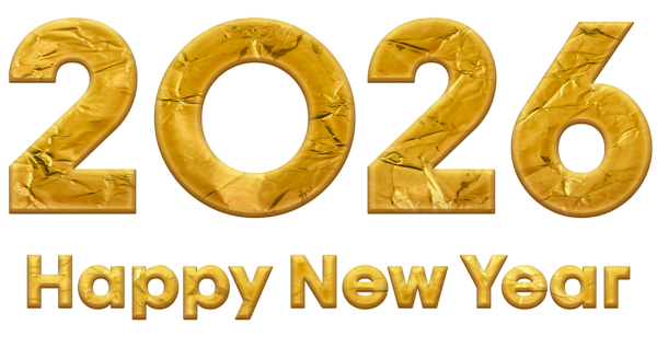This png image - 2026 Gold Happy New Year ClipArt Image, is available for free download