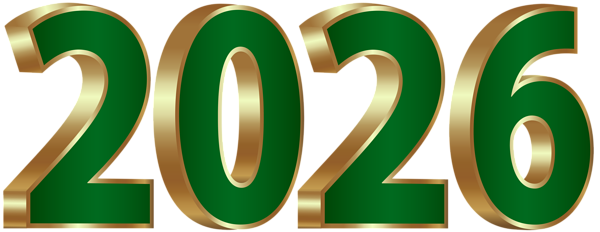 This png image - 2026 Gold and Green PNG Clipart Image, is available for free download