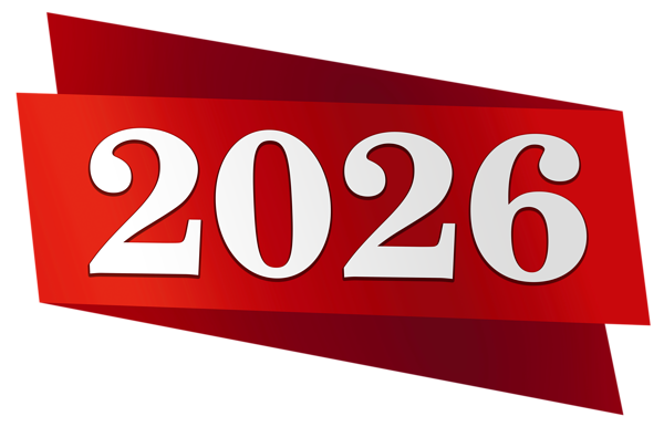 This png image - 2026 Red Banner Clipart, is available for free download