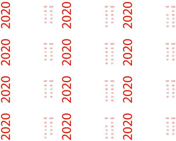 This png image - Calendar for 2020 Transparent Clipart, is available for free download