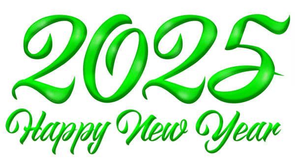 This png image - Green Happy New Year 2025 PNG Clipart Image, is available for free download