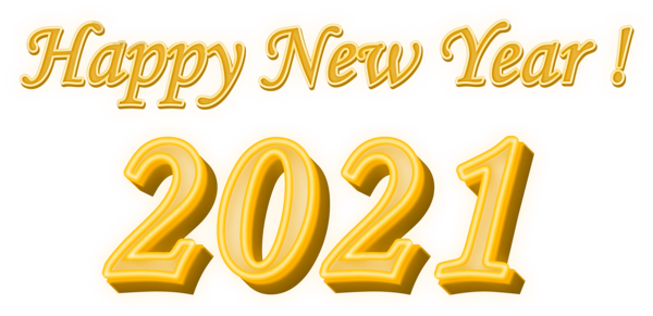 This png image - Happy New 2021 Yellow PNG Clipart, is available for free download