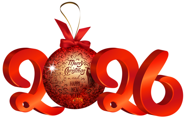 This png image - Red 2026 Decoration PNG Clipart Image, is available for free download