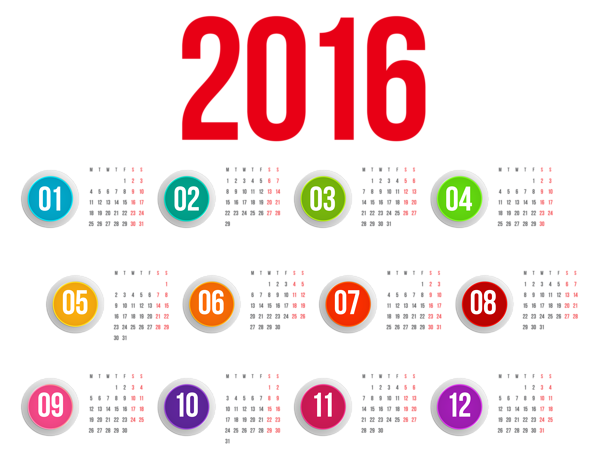 This png image - Transparent 2016 Calendar PNG Clipart Image, is available for free download