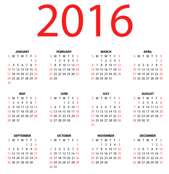 This png image - Transparent Calendar for 2016 PNG Clipart Image, is available for free download