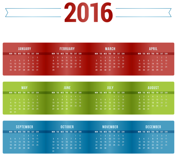 This png image - Transparent Nice 2016 Calendar PNG Image, is available for free download