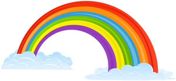 Rainbow with Clouds Clip Art Image | Gallery Yopriceville - High