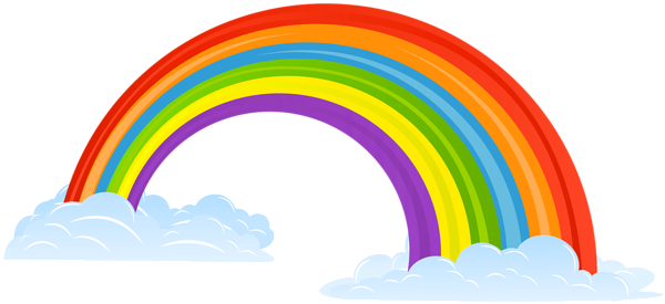 Rainbow with Clouds Clip Art Image | Gallery Yopriceville - High ...