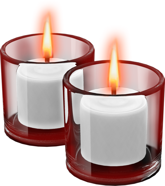 This png image - Red Cups with Candles Clipart, is available for free download