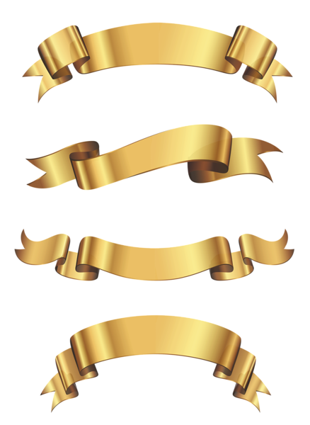 This png image - Golden Banner Set PNG Clipart, is available for free download