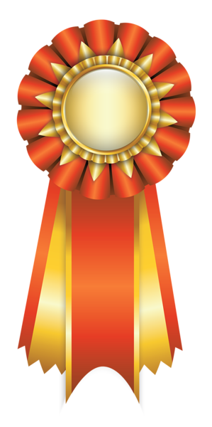 This png image - Orange Rosette Ribbon PNG Clipart Picture, is available for free download
