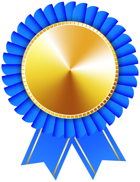 This png image - Rosette Ribbon Blue Gold Transparent Image, is available for free download
