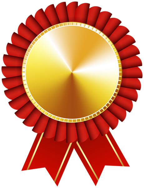 This png image - Rosette Ribbon Red Gold Transparent Image, is available for free download