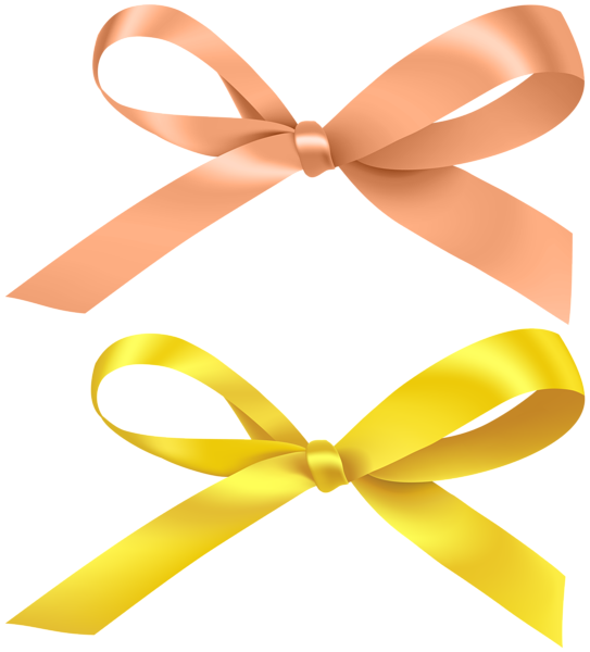 This png image - Yellow and Orange Bow Set Clipart Image, is available for free download