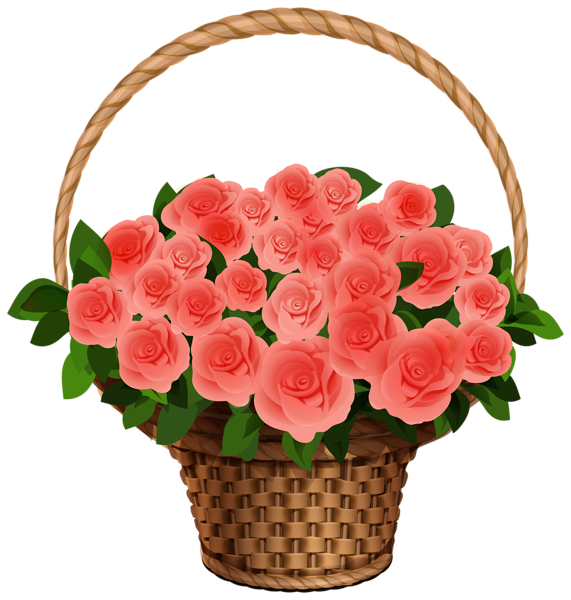 This png image - Basket with Red Roses PNG Clipart Image, is available for free download