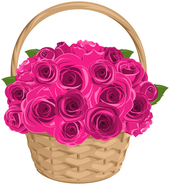 This png image - Basket with Roses Transparent PNG Clip Art, is available for free download