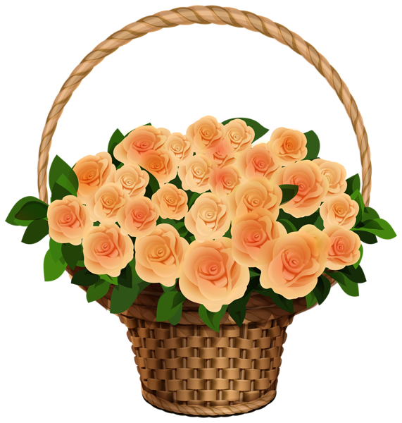 This png image - Basket with Yellow Roses PNG Clipart Image, is available for free download