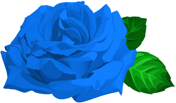 This png image - Blue Rose with Leaves PNG Clipart, is available for free download