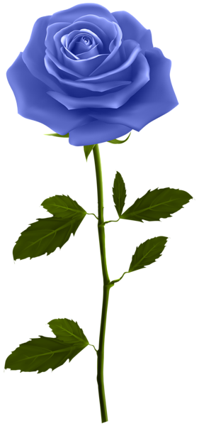 This png image - Blue Rose with Stem PNG Clip Art Image, is available for free download