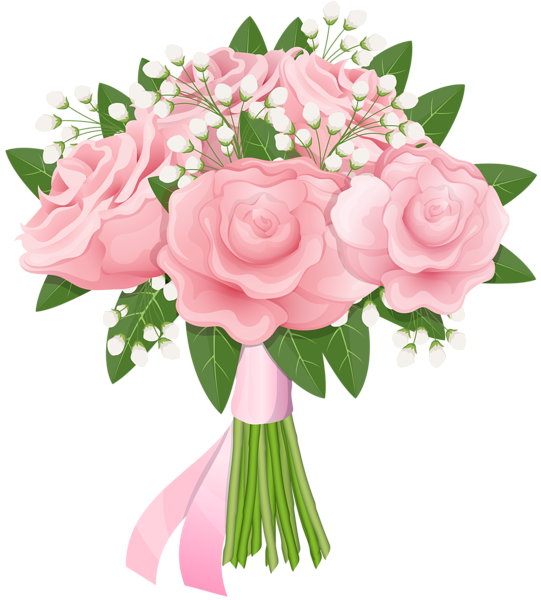 This png image - Pink Rose Bouquet Free PNG Clip Art Image, is available for free download