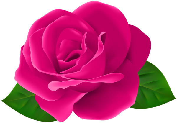 This png image - Pink Rose Flower with Leaves PNG Clipart, is available for free download