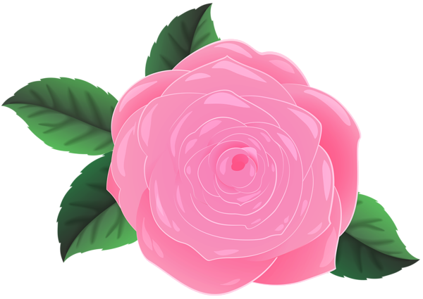 This png image - Pink Rose and Leaves PNG Clipart, is available for free download