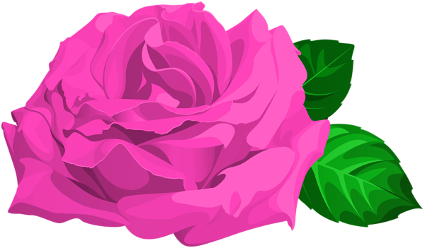 This png image - Pink Rose with Leaves PNG Clipart, is available for free download