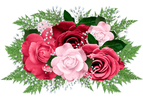 This png image - Pink and Red Rose Bouquet Clipart, is available for free download