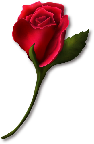 This png image - Red Rose Bud Painted Clipart, is available for free download