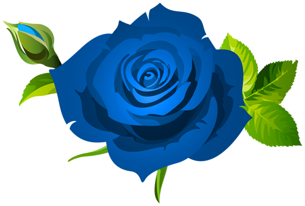 This png image - Rose with Bud and Leaves Blue PNG Clipart, is available for free download