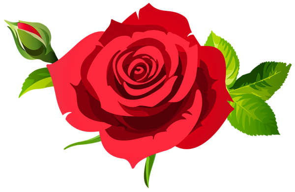 This png image - Rose with Bud and Leaves Red PNG Clipart, is available for free download