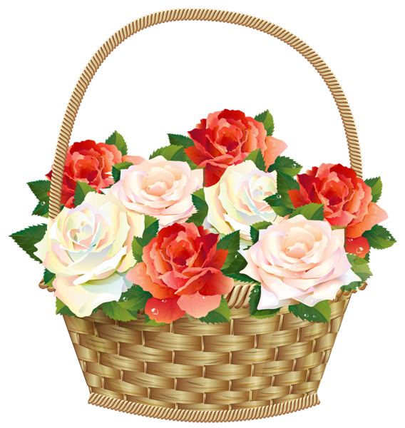 This png image - Roses in Basket Transparent PNG Clipart, is available for free download