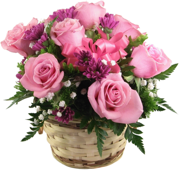 This png image - Transparent Pink Roses Basket Clip Art, is available for free download