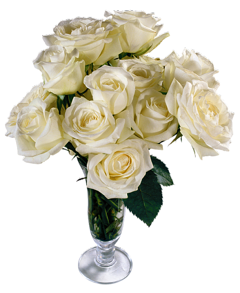 This png image - White Roses Transparent Vase Bouquet, is available for free download