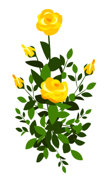 This png image - Yellow Rose Bush PNG Clipart Image, is available for free download