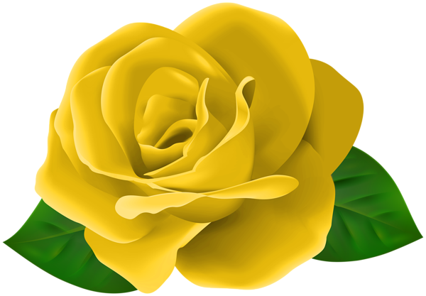 This png image - Yellow Rose Flower with Leaves PNG Clipart, is available for free download