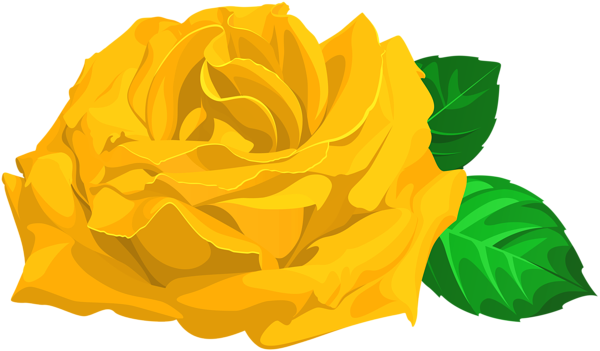 This png image - Yellow Rose with Leaves PNG Clipart, is available for free download