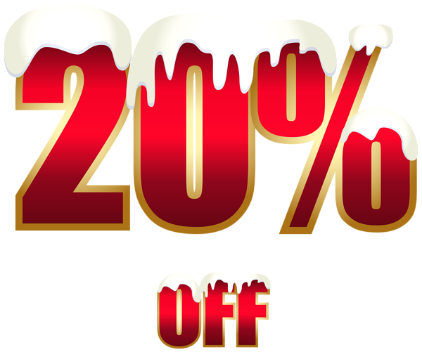 This png image - 20% Off Red Gold Winter Sale PNG Clipart, is available for free download