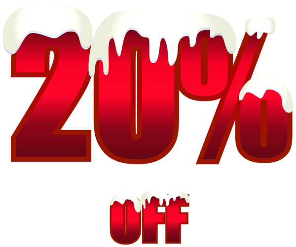 This png image - 20% Off Red Winter Sale PNG Clipart, is available for free download