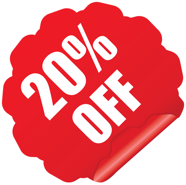 This png image - 20% Off Sticker PNG Clipart Image, is available for free download