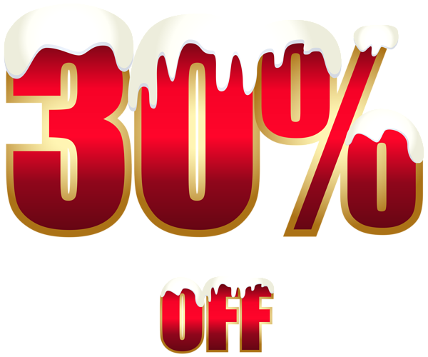 This png image - 30% Off Red Gold Winter Sale PNG Clipart, is available for free download