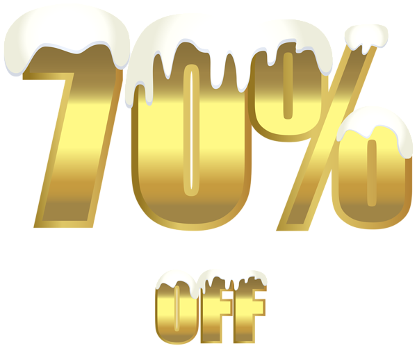 This png image - 70% Off Gold Winter Sale PNG Clipart, is available for free download